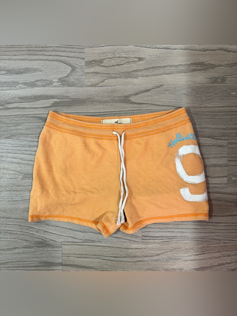 Vintage Hollister Orange Fleece Lounge Shorts Size M Y2K Cozy Sweat Shorts